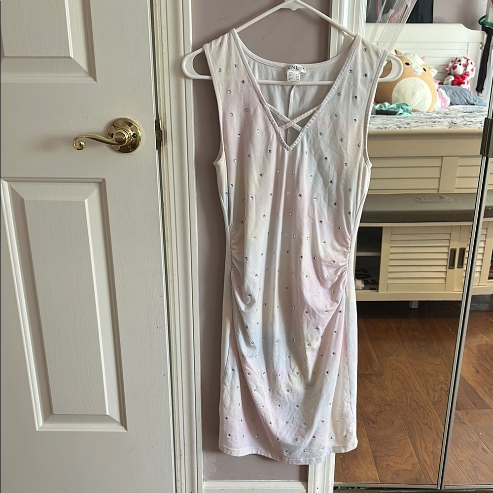 VENUS Gray Ruched Sheath Midi Dress